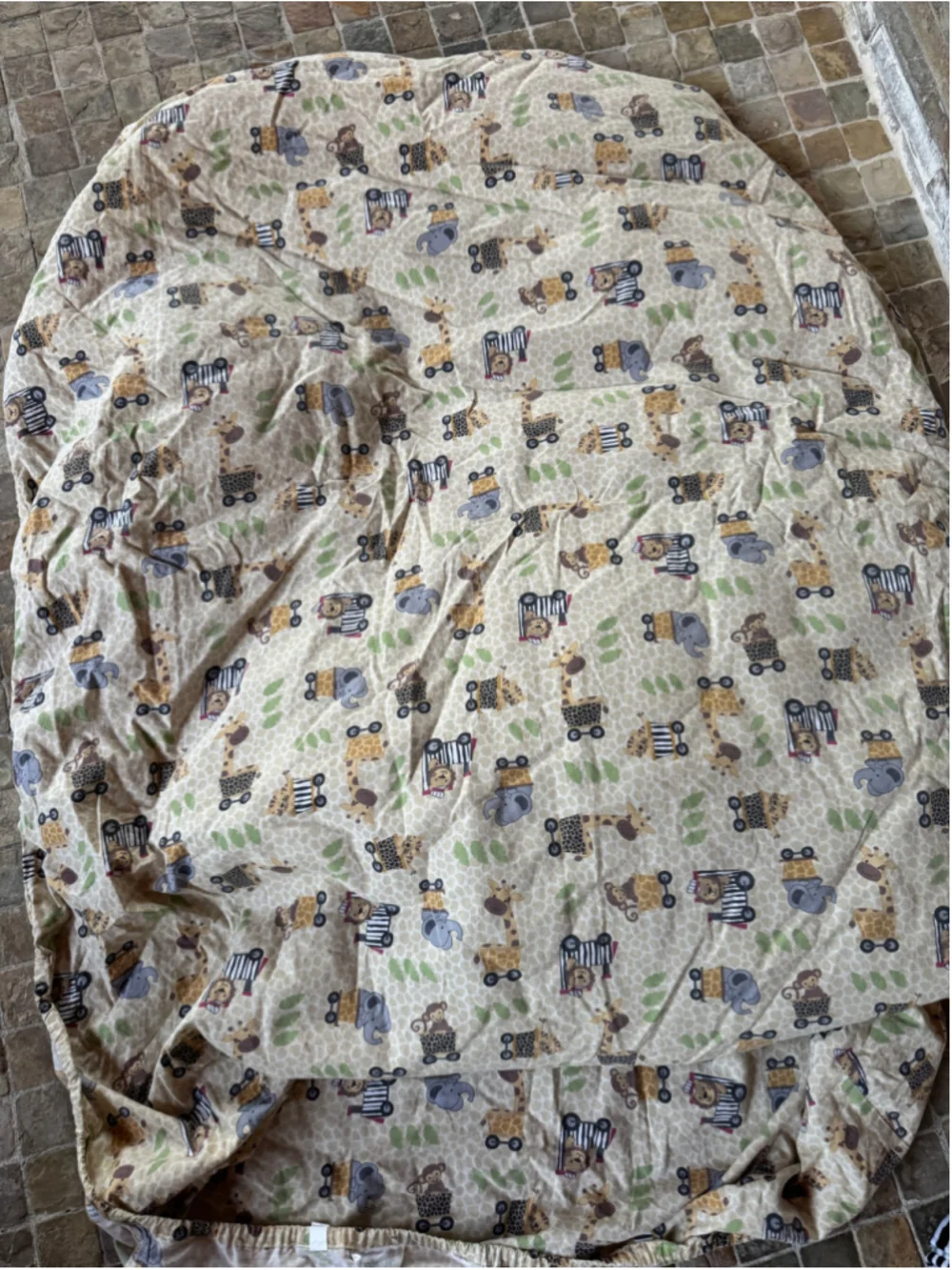 Unisex Lambs & Ivy Jungle animal crib quilt, sheet, curtain and decor